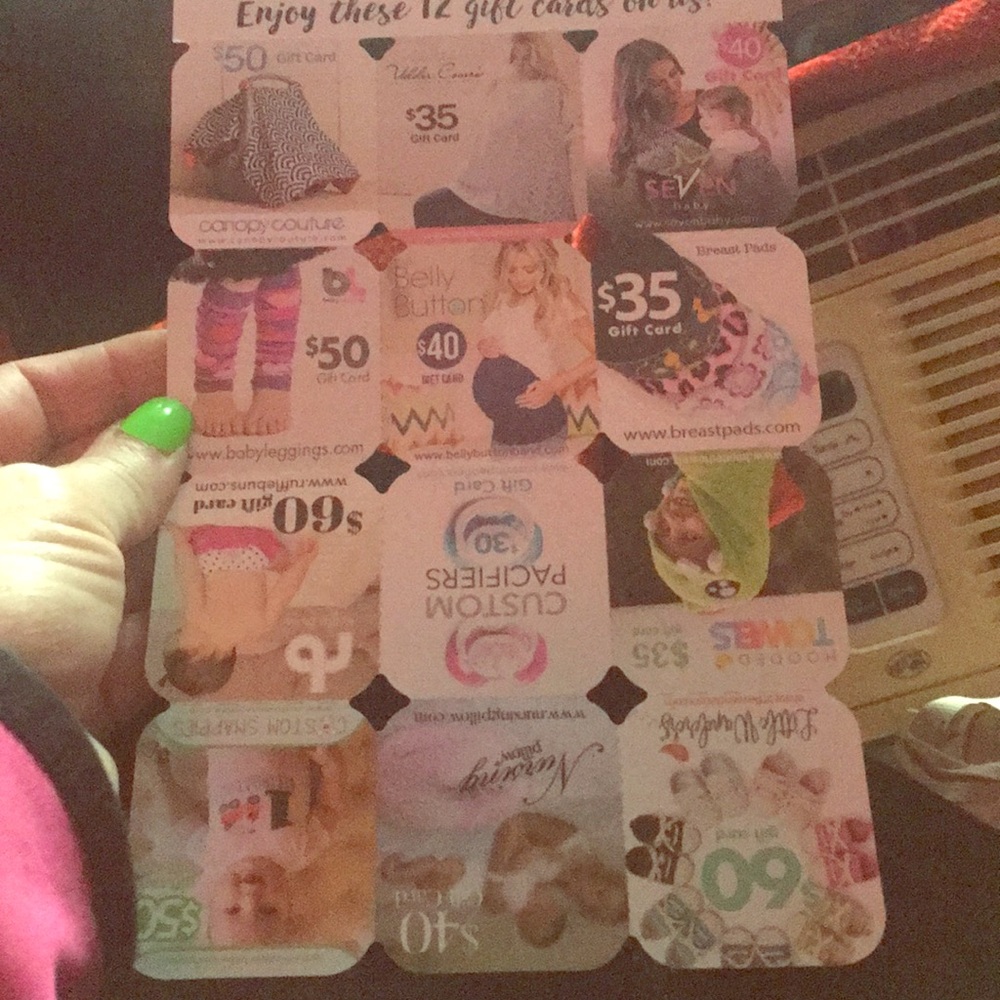 Online gift cards for babies and pregnant mom $525